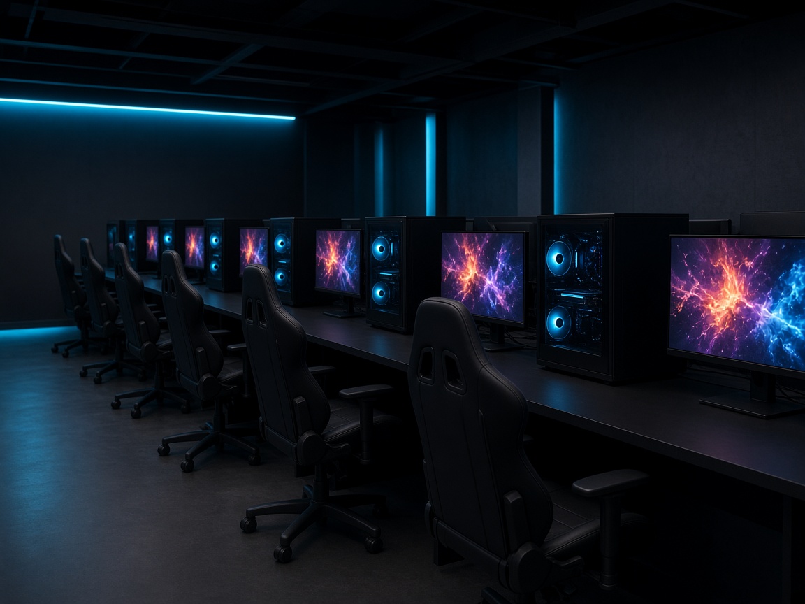 Salle de bootcamp avec une rangée de postes