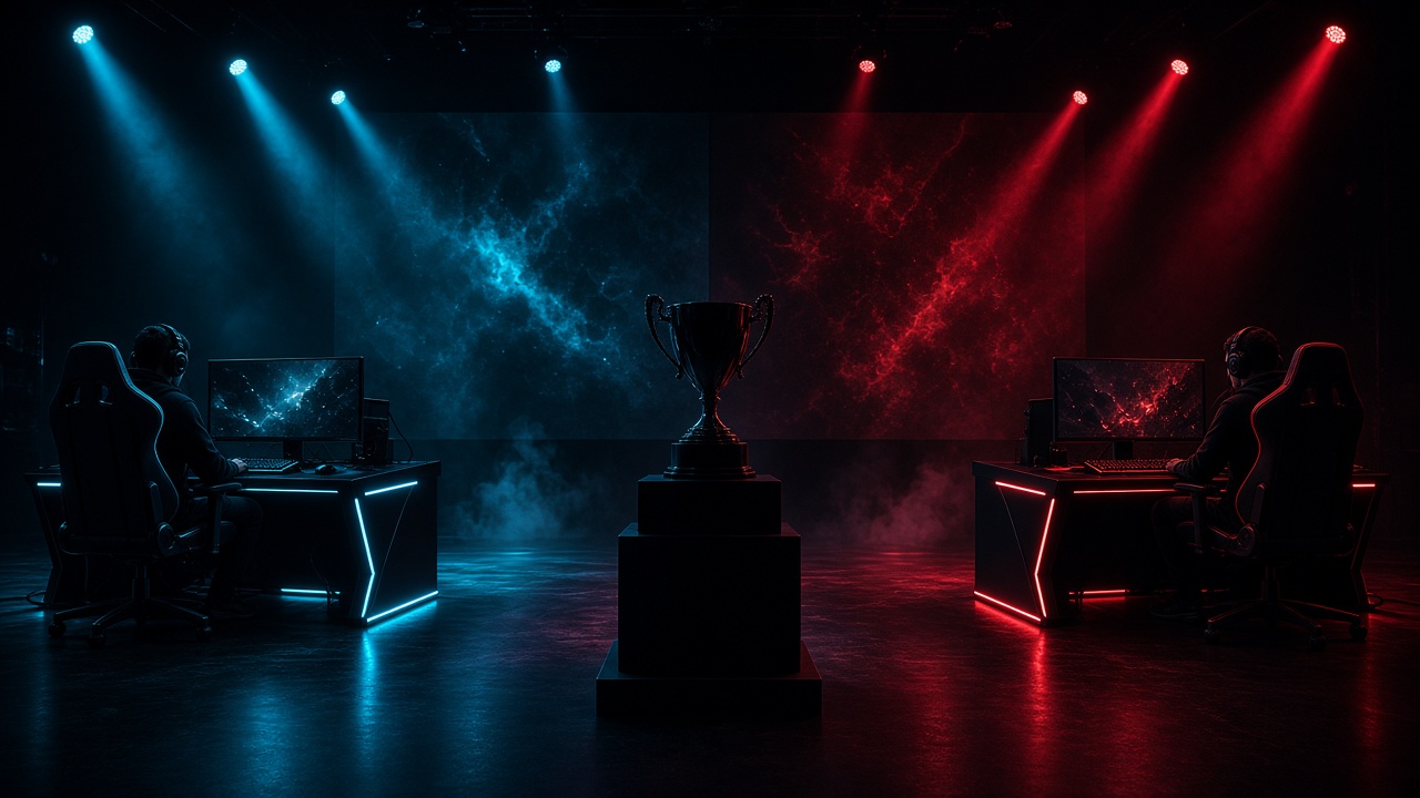 Scène d'une finale esport sous les projecteurs